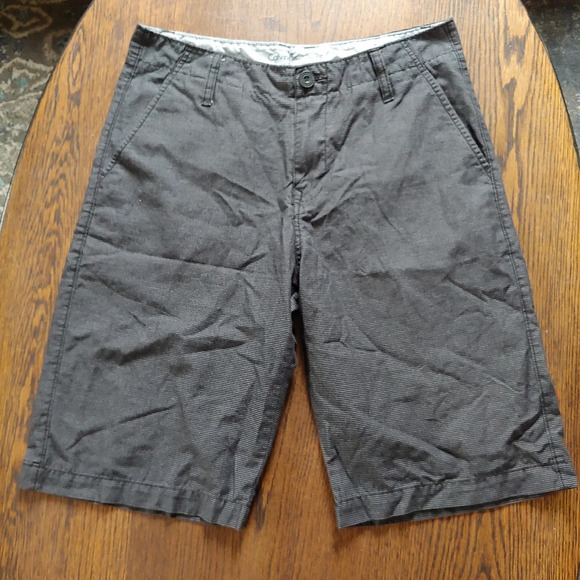 Calvin Klein Black and Gray Stripe Flat Front Shorts Size Boy's 18 - Picture 1 of 8